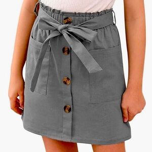 LOFT  Button-Front Twill Skirt, size 8